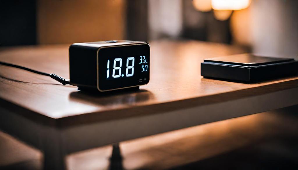 a smart timer clock left on the table